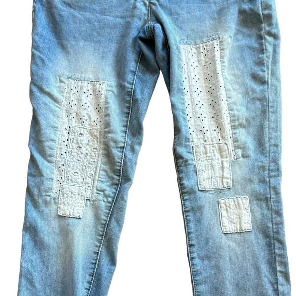 Lace Patch Work Denim Jeans EST. 1946 Women’s Size 2 Bohemian Girly Softgirl - Picture 8 of 15